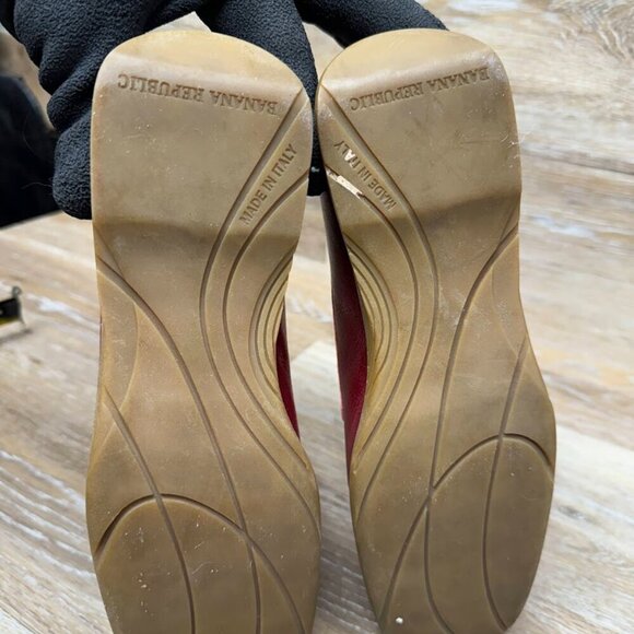 Banana Republic Red Leather Square Toe Loafer Women's See Pictures for Sizing - Picture 4 of 7